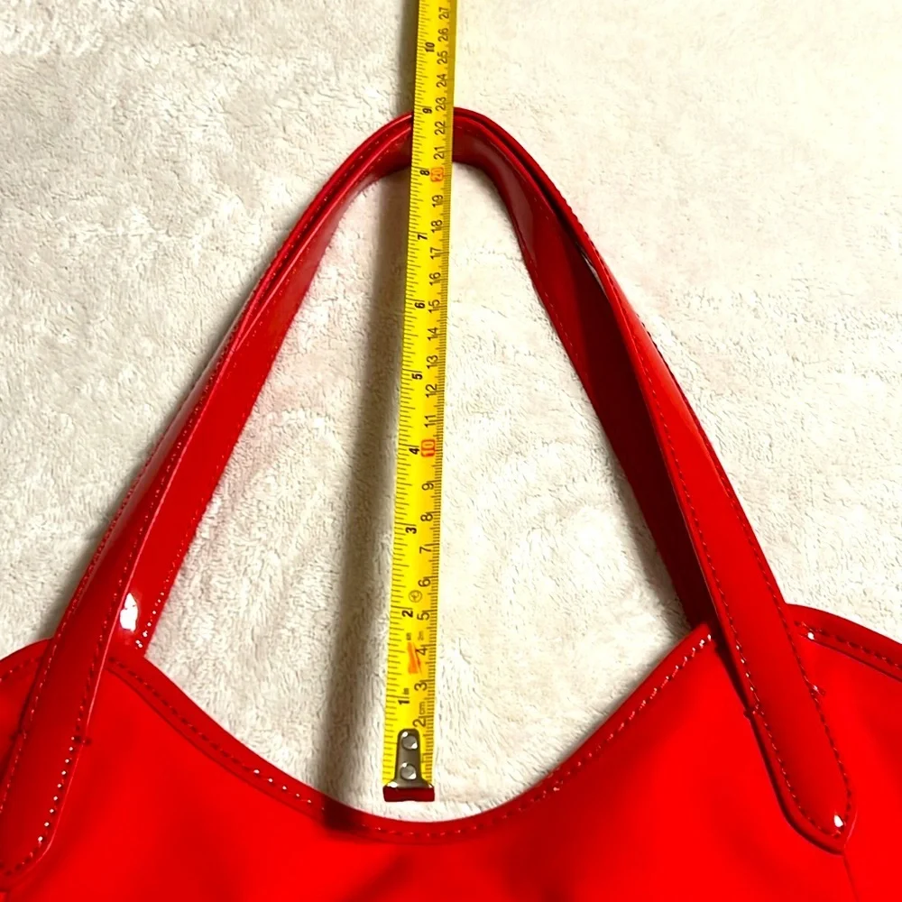 Tory Burch. Red Nylon Patent Leather Strap Bag. NWOT